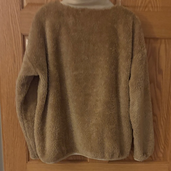 J. Crew Tan Teddy Jacket with Neon Accents - Picture 4 of 5